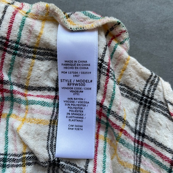 Splendid plaid hi-low top, faux wrap front, size small - Picture 13 of 16